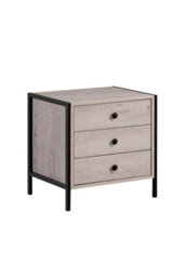 Timber Art Design Zahra Bedside Table Cabinet Bedroom Furniture Nightstand 3 Drawer Ash Oak - thumbnail 2