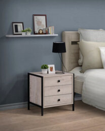Timber Art Design Zahra Bedside Table Cabinet Bedroom Furniture Nightstand 3 Drawer Ash Oak - thumbnail 5