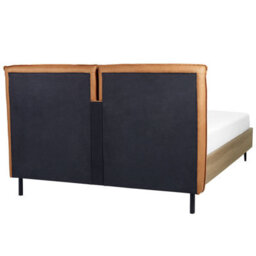 Beliani Bed Faux Leather Limanton 140 X 200 Cm (Eu Double) Golden Brown - thumbnail 5