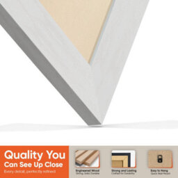 "AK Frames 25X17"" White Ash Modern Vinyl Record Frame With Ivory Mount For 12 Inch Lp Cover & Disc - Overlapped Design" - thumbnail 3