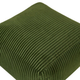Wyld And Coco Dark Green Corduroy Pouffe With Eps Beads, 50 X 50 X 30 Cm - Footstool, Seat, Side Table - thumbnail 5