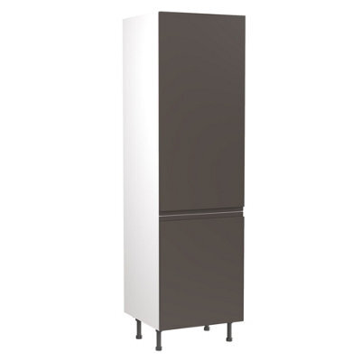 Kitchen Kit Larder Tall Unit 600mm W/ J-Pull Cabinet Door - Ultra Matt Graphite - image 1