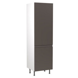 Kitchen Kit Larder Tall Unit 600mm W/ J-Pull Cabinet Door - Ultra Matt Graphite - thumbnail 1
