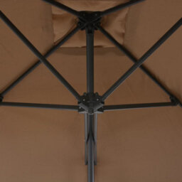 Berkfield Outdoor Parasol With Steel Pole 300 Cm Taupe - thumbnail 5