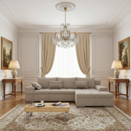 Bangkok Corner Sofa Bed With Storage And Sleeping Function Metal Legs Wooden Frame Foam Filling Beige Right - thumbnail 2