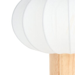 Beliani Table Lamp With Pumpkin Nylon Shade, Light Brown Rubberwood, 27Cm X 35Cm - thumbnail 5