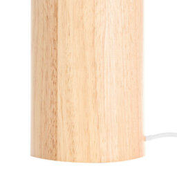 Beliani Table Lamp With Pumpkin Nylon Shade, Light Brown Rubberwood, 27Cm X 35Cm - thumbnail 6