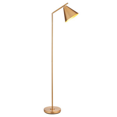 Loops 1580mm Tall Antique Brass Adjustable Floor Lamp With E27 Led Compatibility - image 1