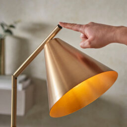 Loops 1580mm Tall Antique Brass Adjustable Floor Lamp With E27 Led Compatibility - thumbnail 5
