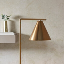 Loops 1580mm Tall Antique Brass Adjustable Floor Lamp With E27 Led Compatibility - thumbnail 4