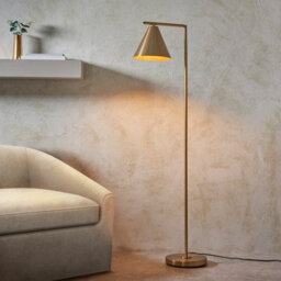 Loops 1580mm Tall Antique Brass Adjustable Floor Lamp With E27 Led Compatibility - thumbnail 3