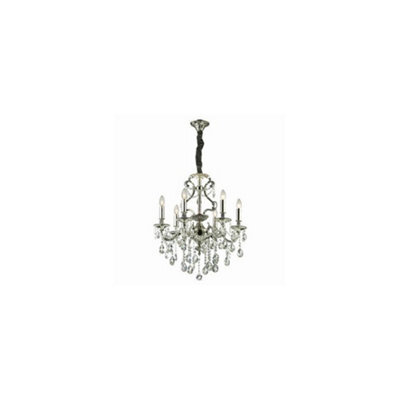 Ideal Lux Gioconda 6 Light Crystal Chandelier Antique Silver Finish, E14
