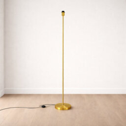 CGC Interiors Cgc Lena Brushed Gold Straight Floor Lamp - thumbnail 1