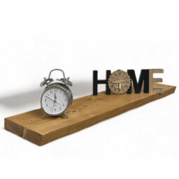MKGT Rustic Live Edge Wall Shelf Ideal For Kitchen Room Deco (Rustic Pine, 40 Cm Long) - thumbnail 2