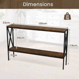 Narrow Console Table Industrial Style Sofa Side Table - thumbnail 2