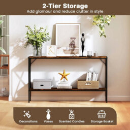 Narrow Console Table Industrial Style Sofa Side Table - thumbnail 4