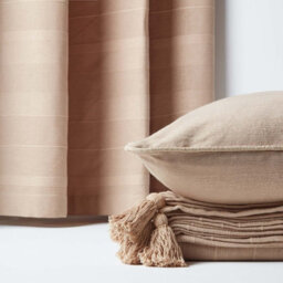 Homescapes Cotton Rajput Ribbed Beige Throw, 150 X 200 Cm - thumbnail 6