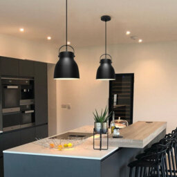 Long Life Lamps Company Modern Retro Pendant Light Black Metal Lamp Shade Scone M0149 - thumbnail 6
