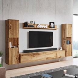 Paris Xl Living Room Wall Unit Modern Furniture Set With Tv Cabinet Shelves And Display Units Wotan - thumbnail 1