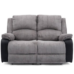 More4Homes Postana Electric High Back Jumbo Cord Fabric Recliner 2 Seater Sofa (Grey) - thumbnail 4