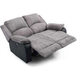 More4Homes Postana Electric High Back Jumbo Cord Fabric Recliner 2 Seater Sofa (Grey) - thumbnail 7