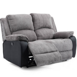 More4Homes Postana Electric High Back Jumbo Cord Fabric Recliner 2 Seater Sofa (Grey) - thumbnail 3