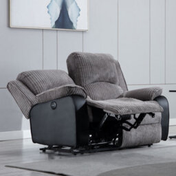 More4Homes Postana Electric High Back Jumbo Cord Fabric Recliner 2 Seater Sofa (Grey) - thumbnail 8