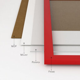 A3 Red Picture Frame With Mount For A4 (21 X 29.7Cm -8.3 X 11.7In) Poster, Photo, Artwork, Or Print. - thumbnail 5