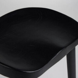Where Saints Go Ltd Shaker Counter Stool, Black Solid Wood, Backless Shaped Seat, 66Cm By Where Saints Go - thumbnail 9