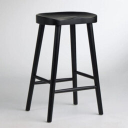 Where Saints Go Ltd Shaker Counter Stool, Black Solid Wood, Backless Shaped Seat, 66Cm By Where Saints Go - thumbnail 6