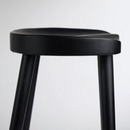 Where Saints Go Ltd Shaker Counter Stool, Black Solid Wood, Backless Shaped Seat, 66Cm By Where Saints Go - thumbnail 8