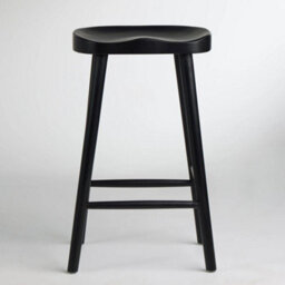 Where Saints Go Ltd Shaker Counter Stool, Black Solid Wood, Backless Shaped Seat, 66Cm By Where Saints Go - thumbnail 4