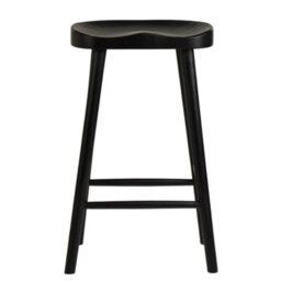 Where Saints Go Ltd Shaker Counter Stool, Black Solid Wood, Backless Shaped Seat, 66Cm By Where Saints Go - thumbnail 3