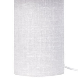 Wyld And Coco Brightnest Bedside Table Lamp Grey Cotton-Linen Drum Shade 30Cm - thumbnail 7