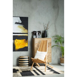 Premier Housewares Interiors By Premier Stripe Seagrass Pouffe, Comfortable Footrest Seagrass Pouffe,easy To Move Woven Stool, Versatile Stool - thumbnail 3