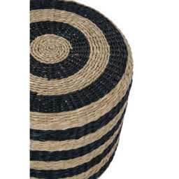 Premier Housewares Interiors By Premier Stripe Seagrass Pouffe, Comfortable Footrest Seagrass Pouffe,easy To Move Woven Stool, Versatile Stool - thumbnail 4