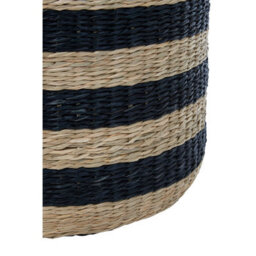 Premier Housewares Interiors By Premier Stripe Seagrass Pouffe, Comfortable Footrest Seagrass Pouffe,easy To Move Woven Stool, Versatile Stool - thumbnail 5