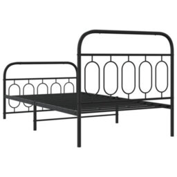 Berkfield Metal Bed Frame Without Mattress With Footboard Black 107X203Cm - thumbnail 6