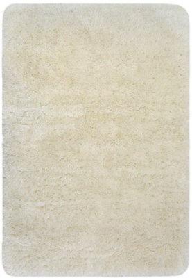 The Rugs Soft Washable Collection Plain Design Shaggy Rug In Ivory  Sa-01 - image 1
