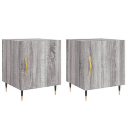 Berkfield Bedside Cabinets 2 Pcs Grey Sonoma 40X40X50 Cm Engineered Wood - thumbnail 2