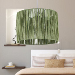 First Choice Lighting Set Of 2 Raffia - Green 28Cm Straw Pendant Or Lamp Shades - thumbnail 5