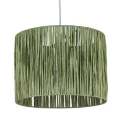 First Choice Lighting Set Of 2 Raffia - Green 28Cm Straw Pendant Or Lamp Shades - thumbnail 2