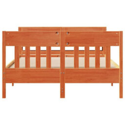 Berkfield Bed Frame Without Mattress Wax Brown 120X190 Cm Small Double Solid Wood Pine - thumbnail 4