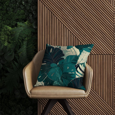 Warren Reed Designer Tropical Green Leaves Outdoor Cushion 60Cm X 60Cm