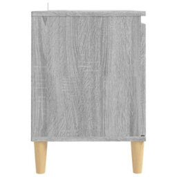 Berkfield Tv Cabinet With Solid Wood Legs Grey Sonoma 103.5X35X50 Cm - thumbnail 5