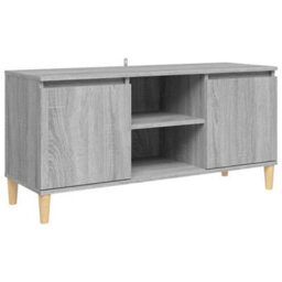 Berkfield Tv Cabinet With Solid Wood Legs Grey Sonoma 103.5X35X50 Cm - thumbnail 2