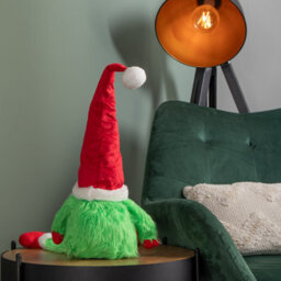 Samuel Alexander 30Cm Soft Green Fur Christmas Sitting Gronk Decoration With Dangly Legs - thumbnail 8