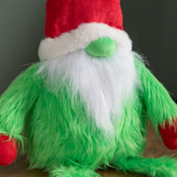 Samuel Alexander 30Cm Soft Green Fur Christmas Sitting Gronk Decoration With Dangly Legs - thumbnail 5