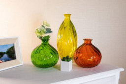 Verano Spanish Ceramics Recycled Glass Ola Yellow Home Décor Medium Tall Vase (H) 31Cm - thumbnail 2