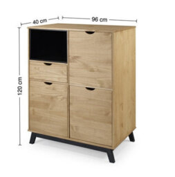 Mercers Furniture Scandian Sideboard Cabinet Solid Wood Pine Wooden Drinks Cupboard Height-120Cm Width-96Cm Depth-40Cm - thumbnail 8